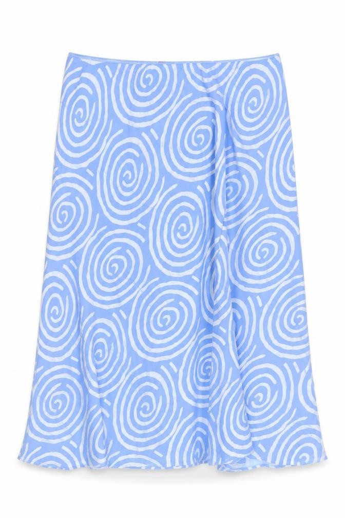 Jacques Vert Women’s Blue A-Line Midi Skirt UK 22 Geometric