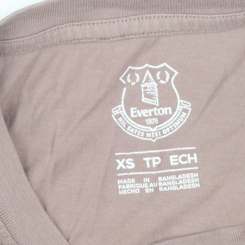 Everton Women Brown XS T-Shirt Short Sleeve Crew Neck Football Casual