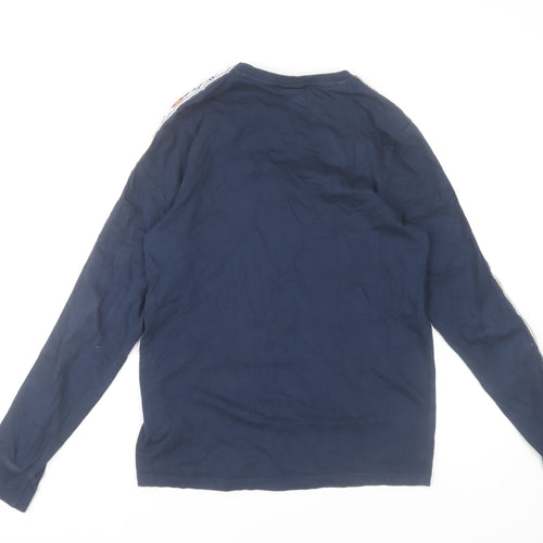 Ellesse Womens Blue Long Sleeve Logo T-Shirt UK 10 Cotton