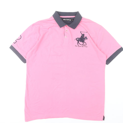 Urban Revival Men's Pink Polo Shirt Size M Cotton Blend Sports Style