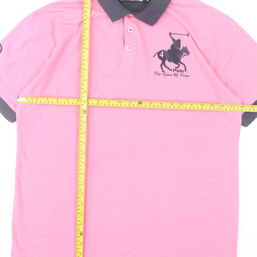 Urban Revival Men's Pink Polo Shirt Size M Cotton Blend Sports Style