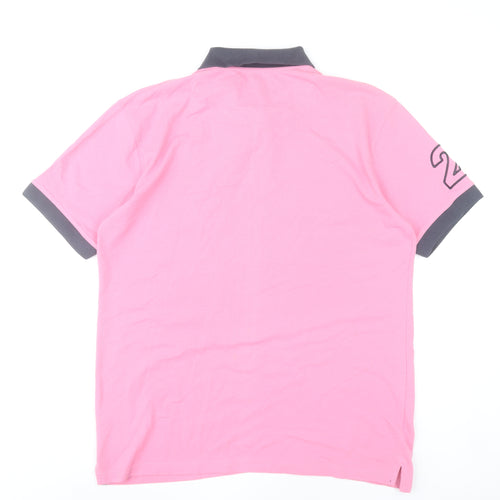 Urban Revival Men's Pink Polo Shirt Size M Cotton Blend Sports Style