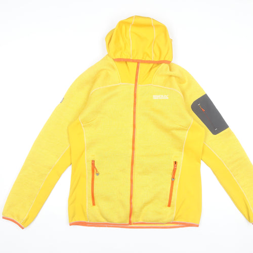 Regatta Womens Yellow Hooded Full Zip Outdoor Jacket Size 16