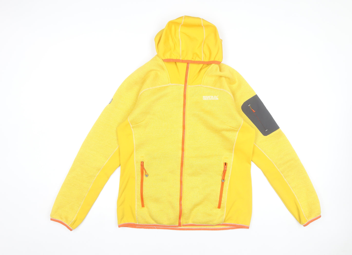 Regatta Womens Yellow Hooded Full Zip Outdoor Jacket Size 16