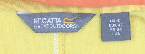 Regatta Womens Yellow Hooded Full Zip Outdoor Jacket Size 16