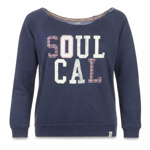SoulCal Women’s Blue Sweatshirt Medium Logo Print Cotton Blend