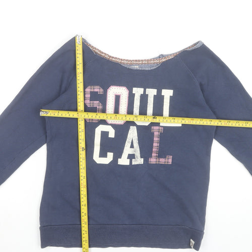 SoulCal Women’s Blue Sweatshirt Medium Logo Print Cotton Blend