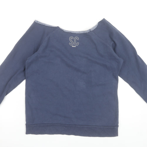 SoulCal Women’s Blue Sweatshirt Medium Logo Print Cotton Blend