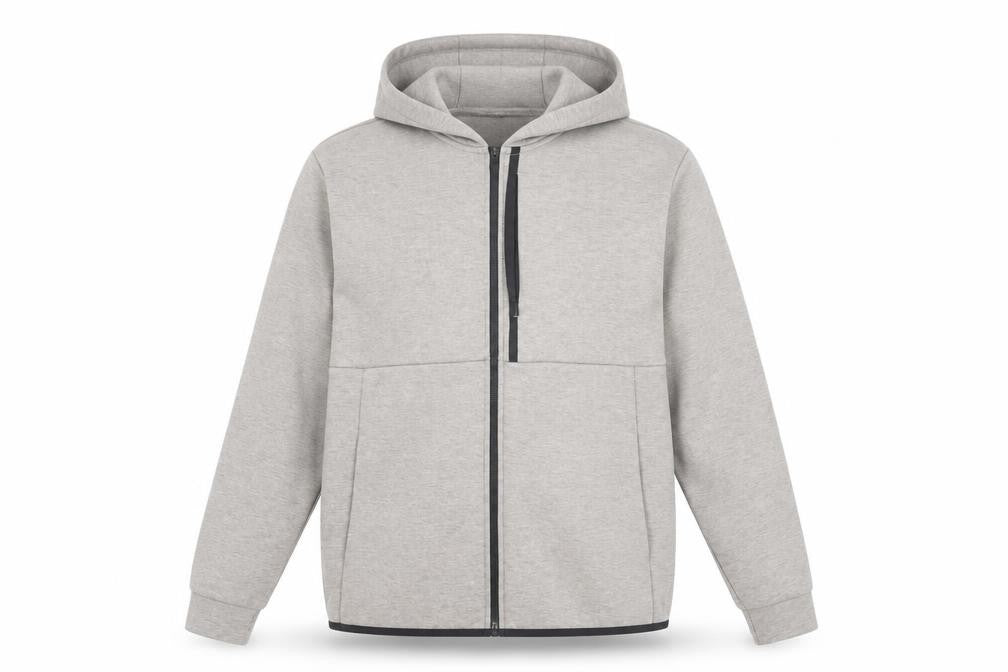Front view of H&M Men’s Grey XL Full Zip Hoodie Jacket with Hood