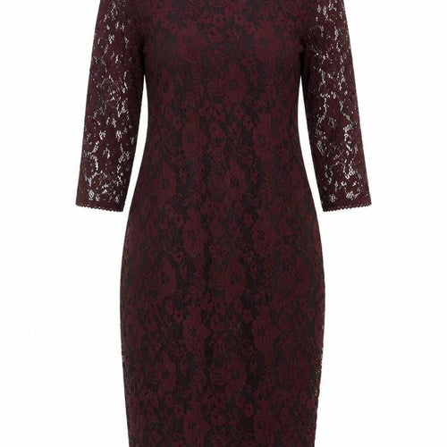 Marks and Spencer Women’s Brown Lace Floral Sheath Dress UK 10