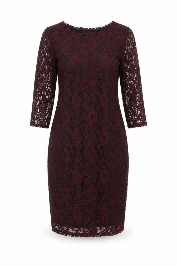 Marks and Spencer Women’s Brown Lace Floral Sheath Dress UK 10