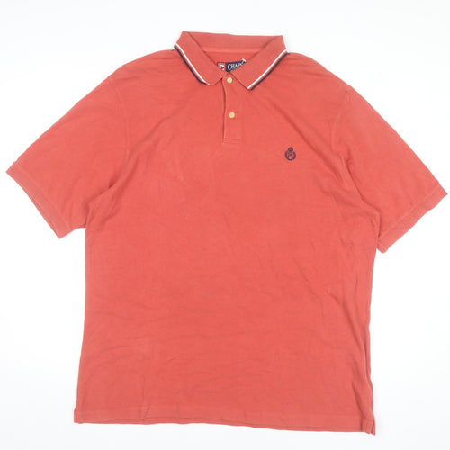 Chaps Men Red XL Cotton Polo Shirt Short Sleeve Classic Casual