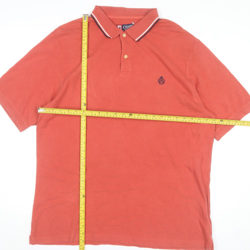 Chaps Men Red XL Cotton Polo Shirt Short Sleeve Classic Casual