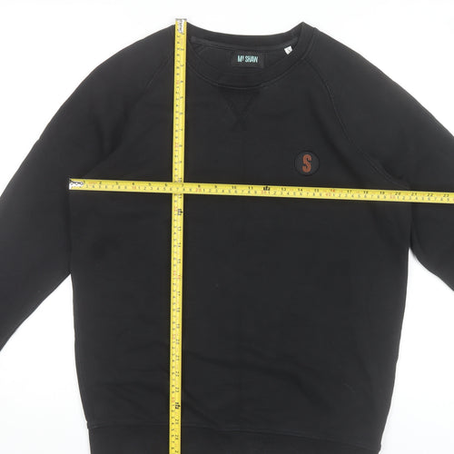 MR SHAW Men’s Black Crew Neck Pullover Sweatshirt Size L
