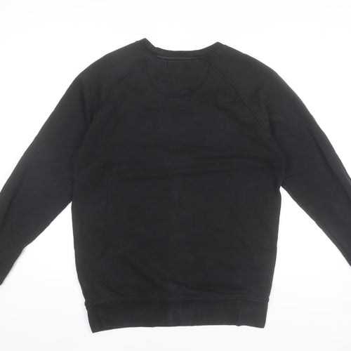 MR SHAW Men’s Black Crew Neck Pullover Sweatshirt Size L
