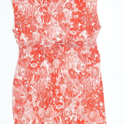 H&M Womens Red Floral A-Line Sleeveless Dress Size 22 Plus