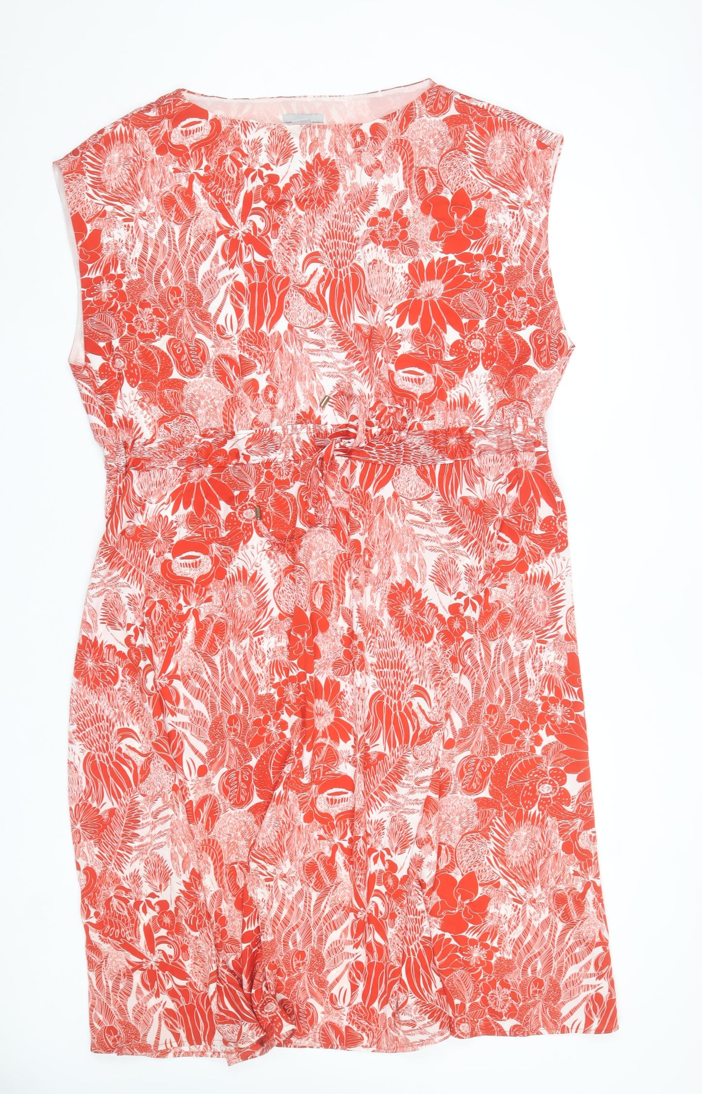 H&M Womens Red Floral A-Line Sleeveless Dress Size 22 Plus