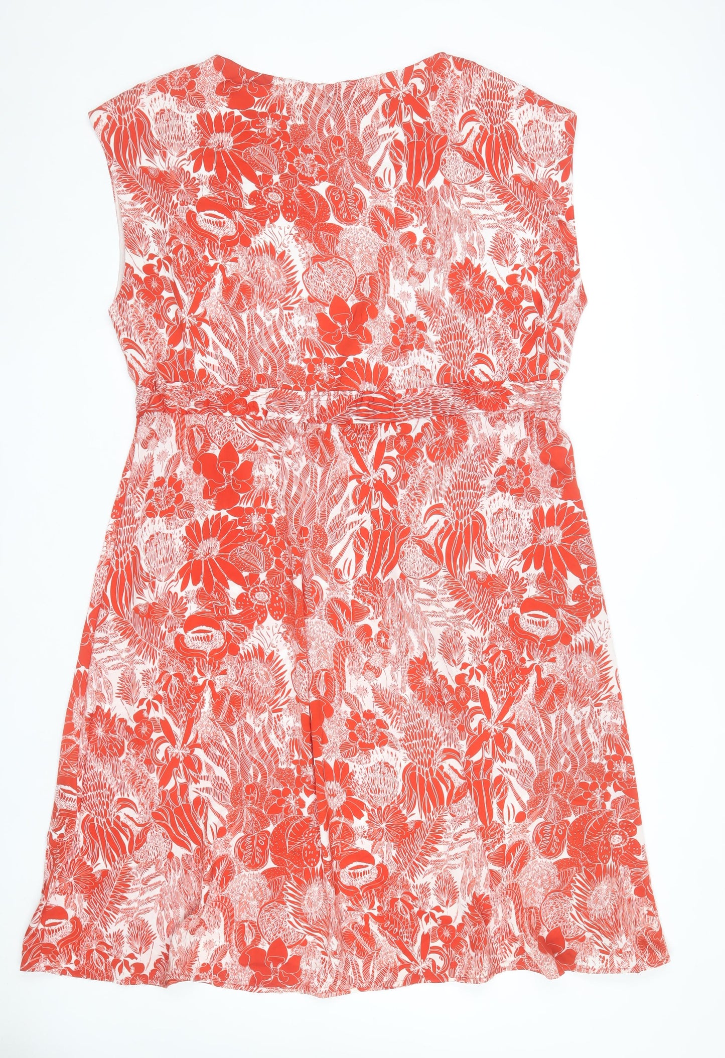 H&M Womens Red Floral A-Line Sleeveless Dress Size 22 Plus