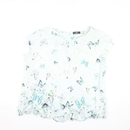 Wallis Women’s Multicoloured Butterfly Blouse UK 20 Short Sleeve