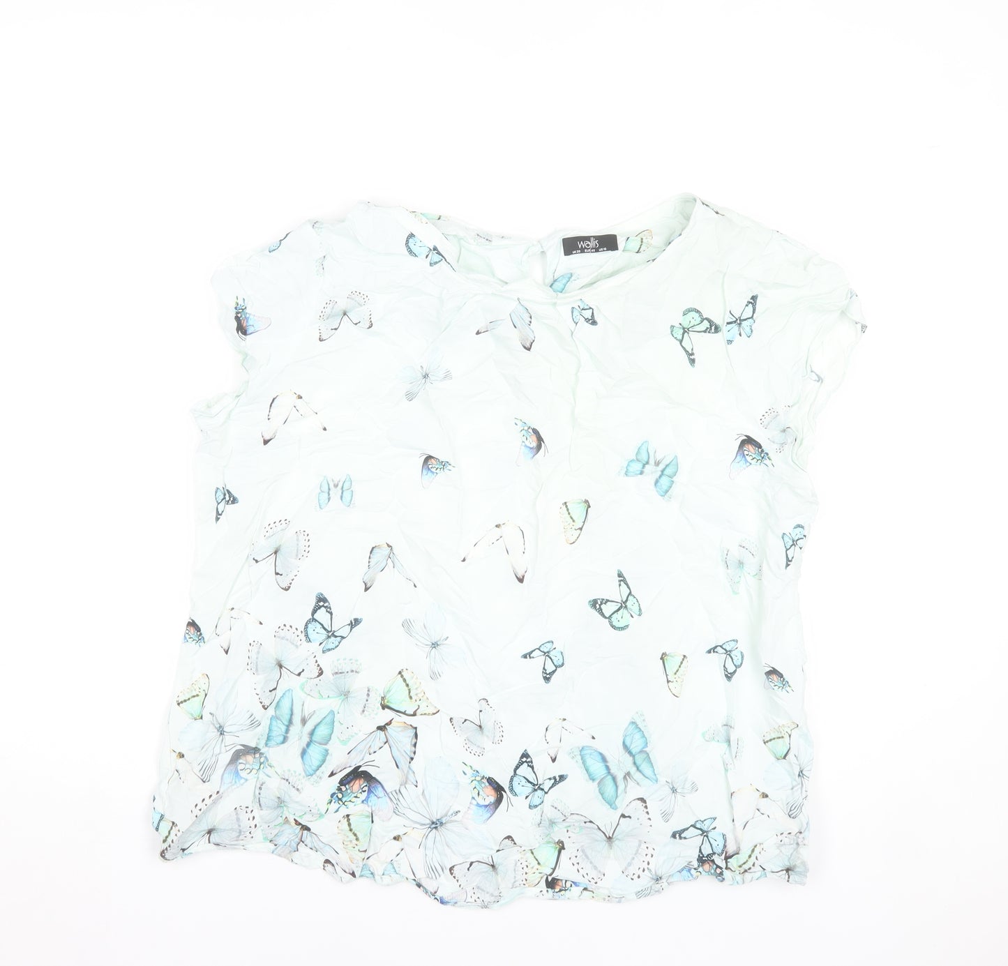 Wallis Women’s Multicoloured Butterfly Blouse UK 20 Short Sleeve