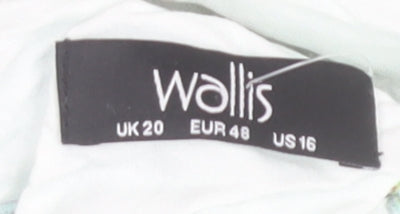 Wallis Women's Multicoloured Butterfly Blouse UK 20 Short Sleeve