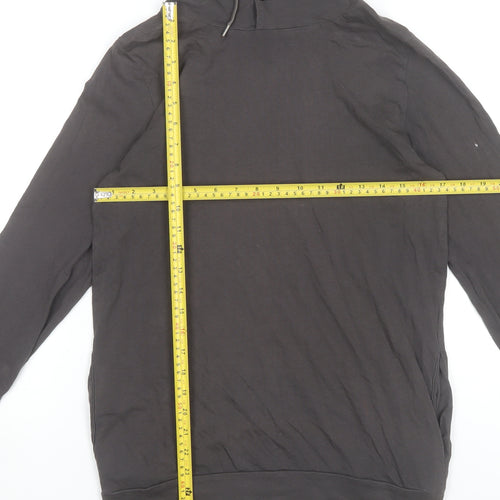 Topman Men’s Grey XS Henley Hooded Long Sleeve Cotton T-Shirt