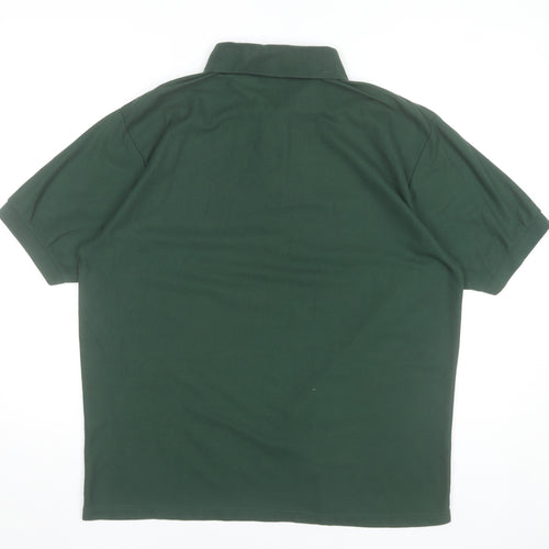 Fruit of the Loom Men’s Green Polo Shirt XL Embroidered Casual