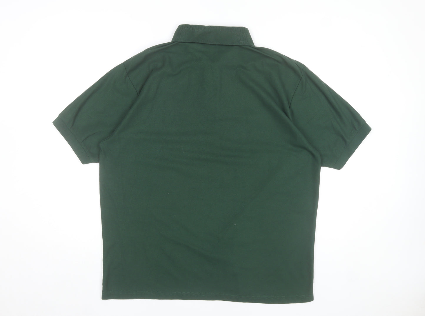 Fruit of the Loom Men’s Green Polo Shirt XL Embroidered Casual