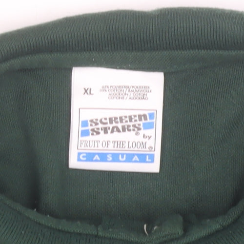 Fruit of the Loom Men’s Green Polo Shirt XL Embroidered Casual