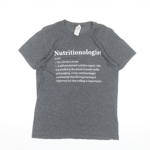 Gildan Women’s Grey Nutritionologist Funny Quote T-Shirt Size S