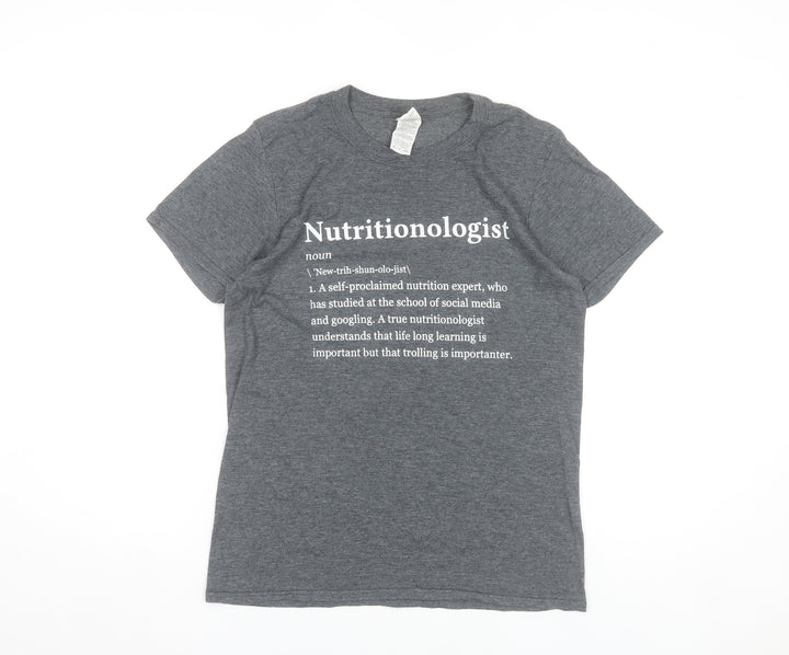 Gildan Women’s Grey Nutritionologist Funny Quote T-Shirt Size S