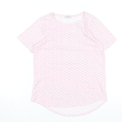 Bella di Notte Womens Pink Geometric Jersey T-Shirt Size 10