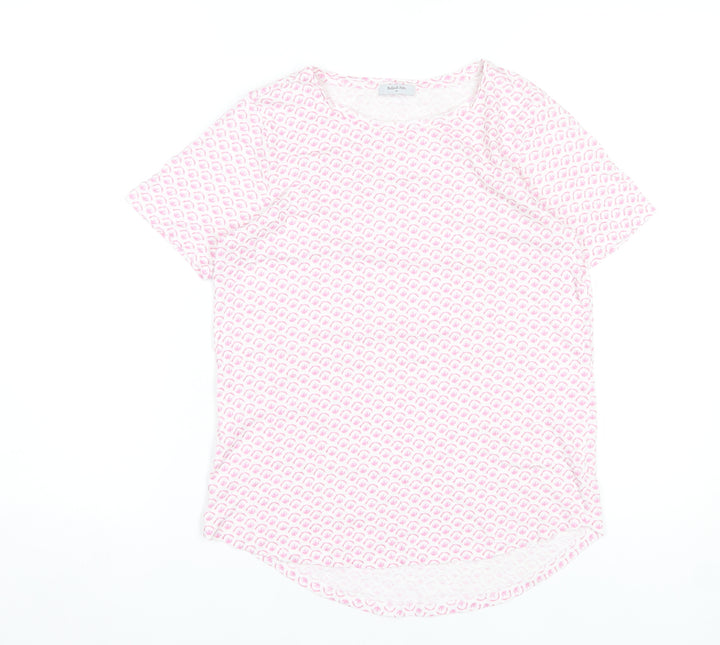 Bella di Notte Womens Pink Geometric Jersey T-Shirt Size 10