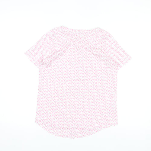 Bella di Notte Womens Pink Geometric Jersey T-Shirt Size 10