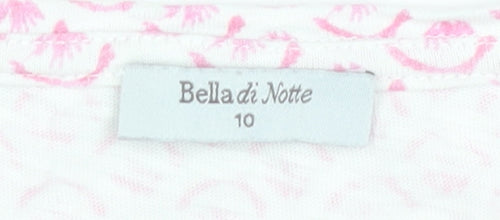 Bella di Notte Womens Pink Geometric Jersey T-Shirt Size 10