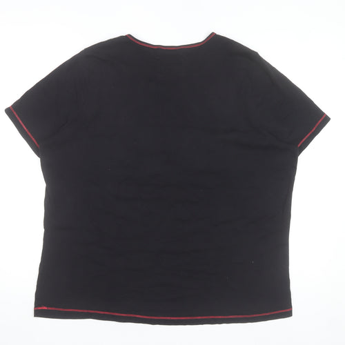 Bm Women’s Black Cotton Pyjama Top Size 20-22 Dog Print T-Shirt