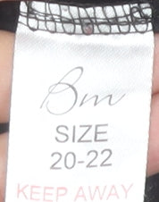 Bm Women’s Black Cotton Pyjama Top Size 20-22 Dog Print T-Shirt