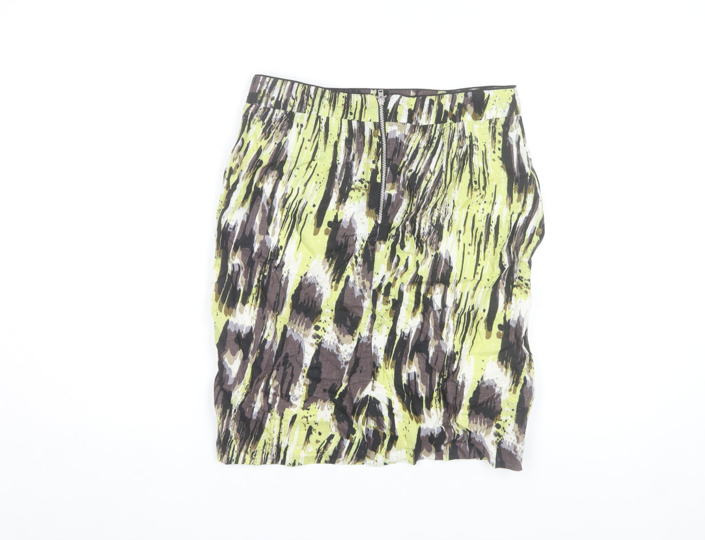 Marks and Spencer Women’s Multicoloured Linen Pencil Skirt UK 10