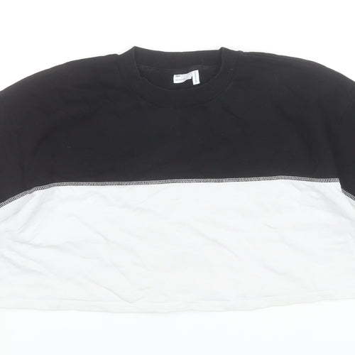 ASOS Women’s Black White Colourblock Cropped T-Shirt UK 16