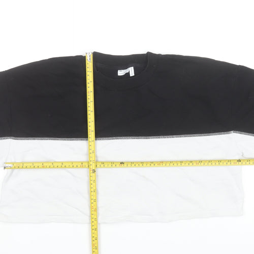 ASOS Women’s Black White Colourblock Cropped T-Shirt UK 16