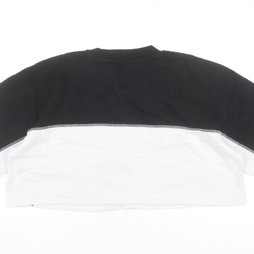 ASOS Women’s Black White Colourblock Cropped T-Shirt UK 16