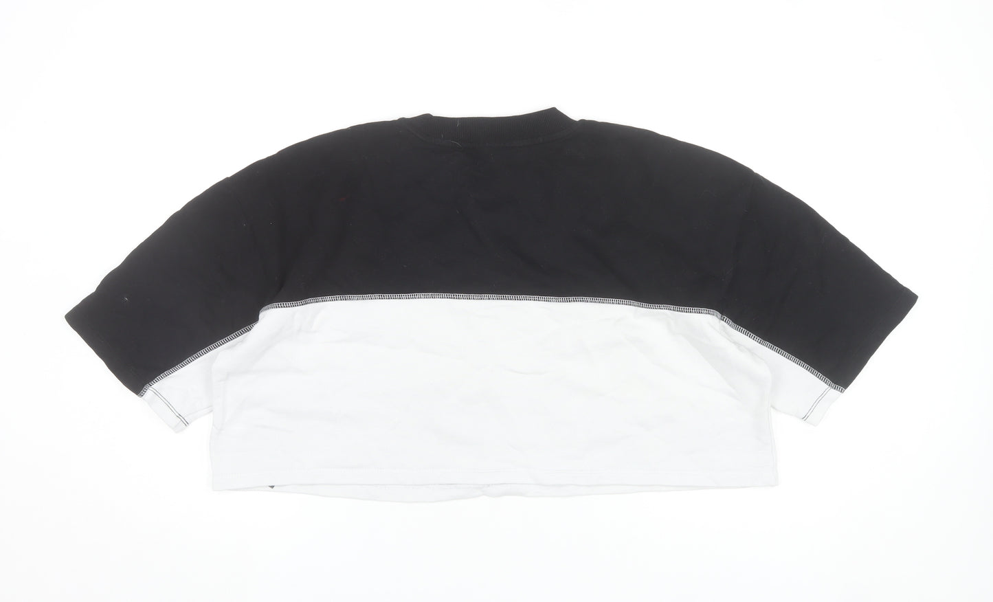 ASOS Women’s Black White Colourblock Cropped T-Shirt UK 16