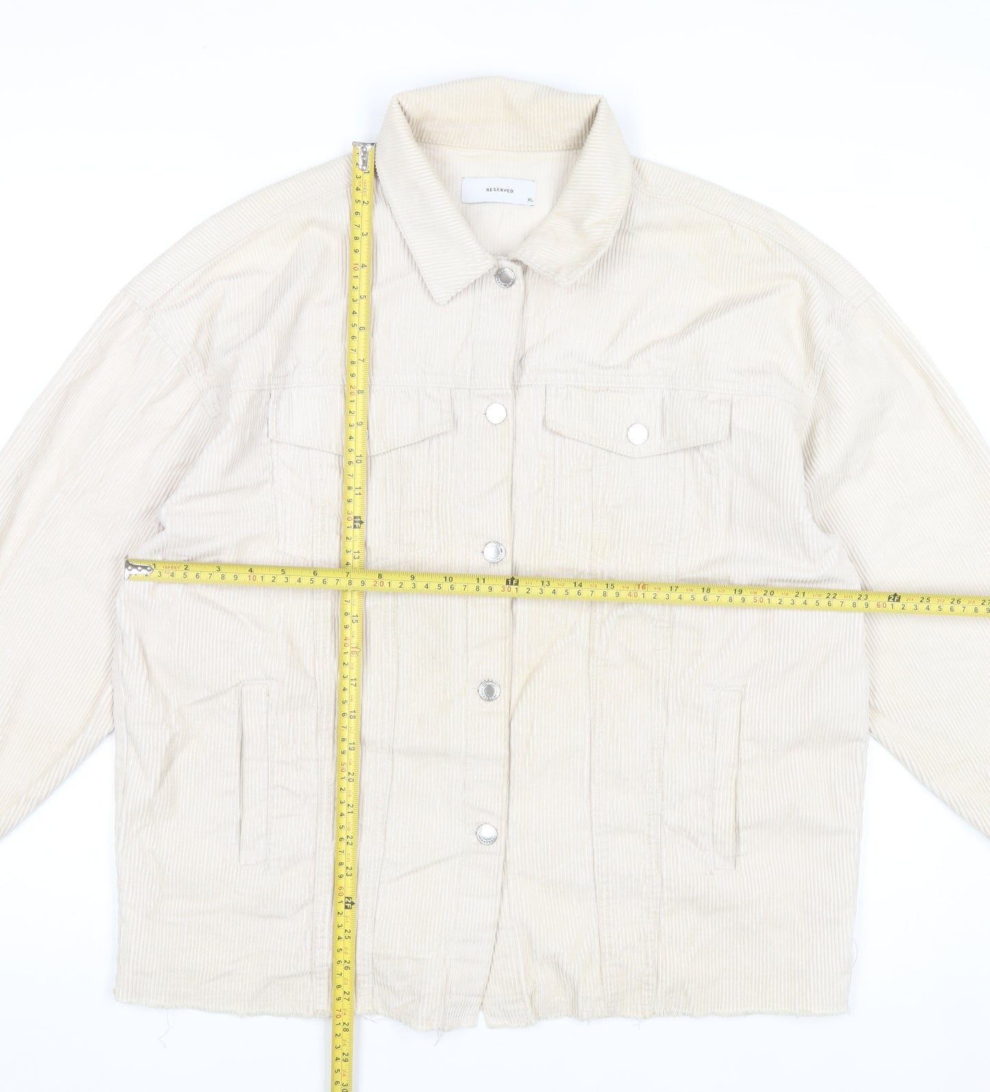 Reserved Womens Beige Corduroy Jacket XL Casual Buttoned