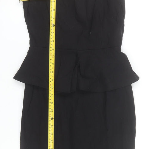 Vesper Women's Black Size 8 Peplum Pencil Dress Sleeveless Knee Length