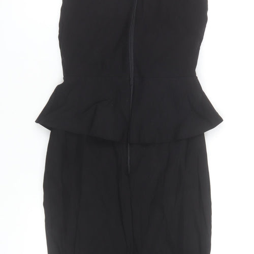 Vesper Women's Black Size 8 Peplum Pencil Dress Sleeveless Knee Length
