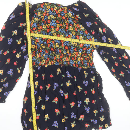 ASOS Womens Multicoloured Floral Long Sleeve Playsuit UK 18