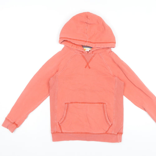 Boden Boys Pink Pullover Hoodie 7-8 Years Cotton Long Sleeve Casual