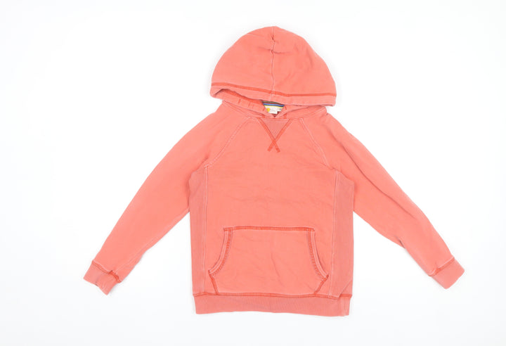 Boden Boys Pink Pullover Hoodie 7-8 Years Cotton Long Sleeve Casual