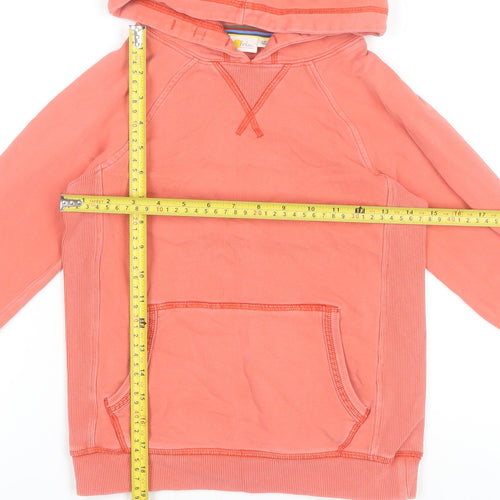 Boden Boys Pink Pullover Hoodie 7-8 Years Cotton Long Sleeve Casual
