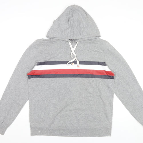 Tommy Hilfiger Men’s Grey Hoodie Pullover Medium Regular Fit